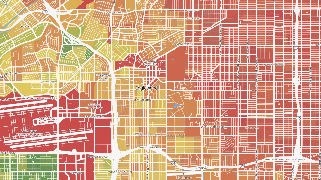 Inglewood, CA Map of Murder Rates