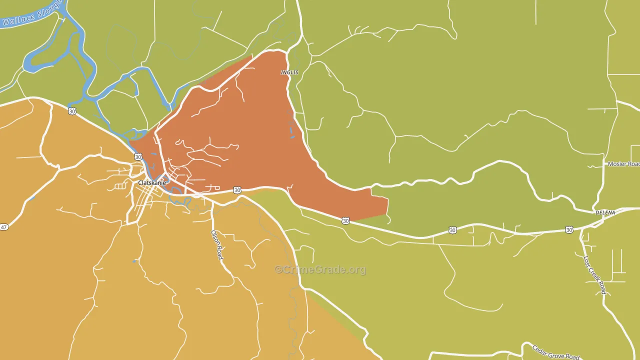Inglis, OR Map of Murder Rates