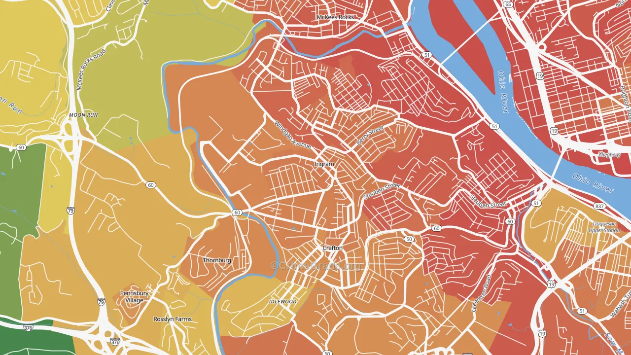 Ingram, PA Map of Murder Rates