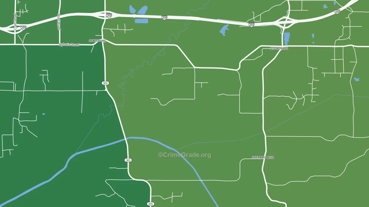 Ingrams Mill, MS Map of Murder Rates