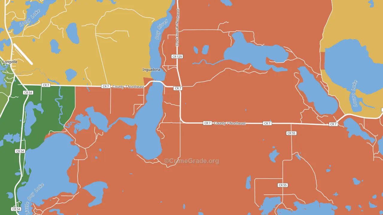 Inguadona, MN Map of Murder Rates