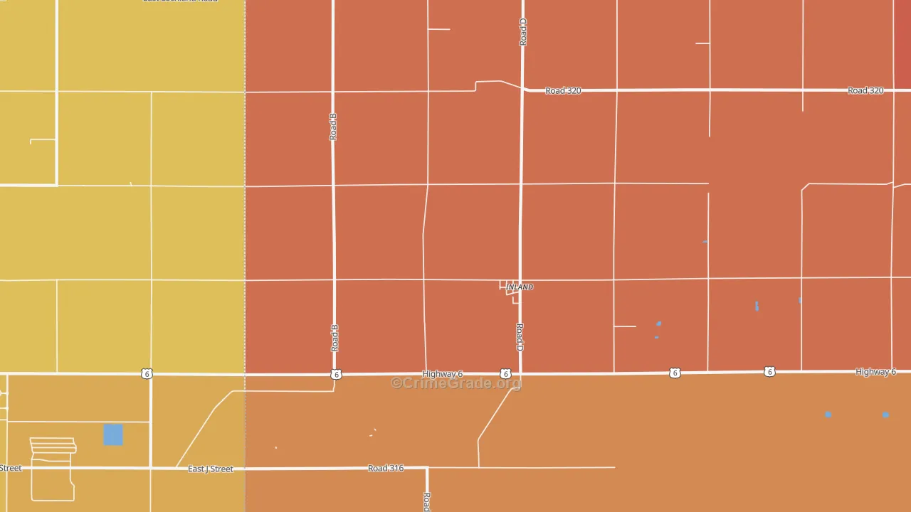 Inland, NE Map of Murder Rates