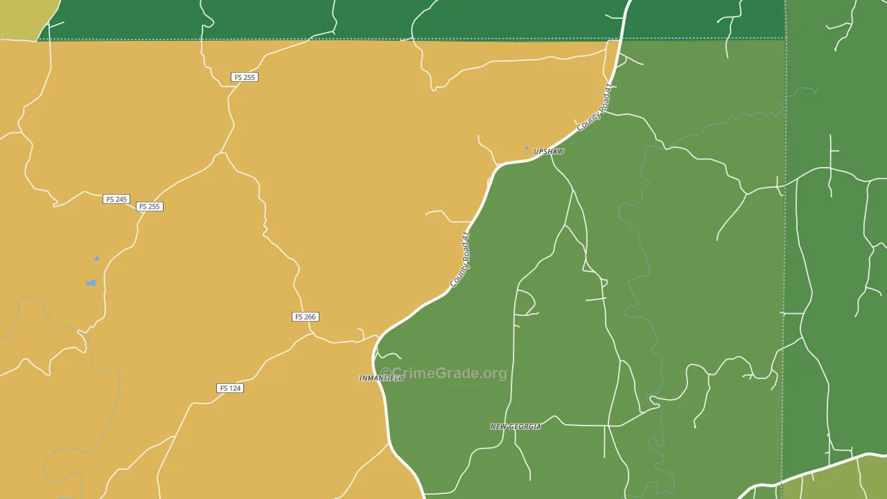Inmanfield, AL Map of Murder Rates