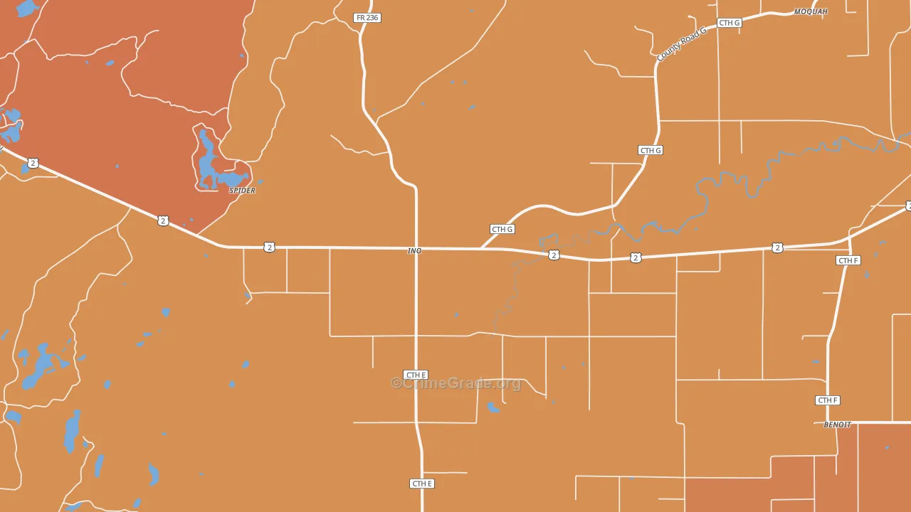 Ino, WI Map of Murder Rates