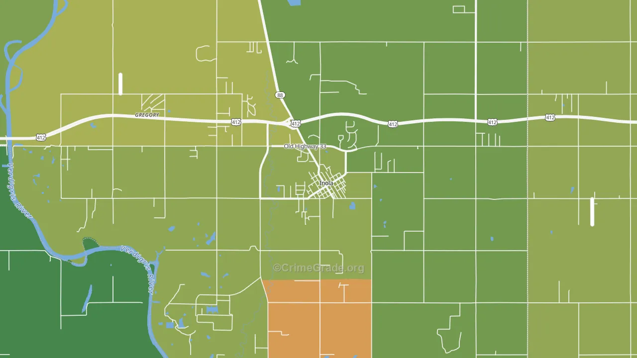 Inola, OK Map of Murder Rates