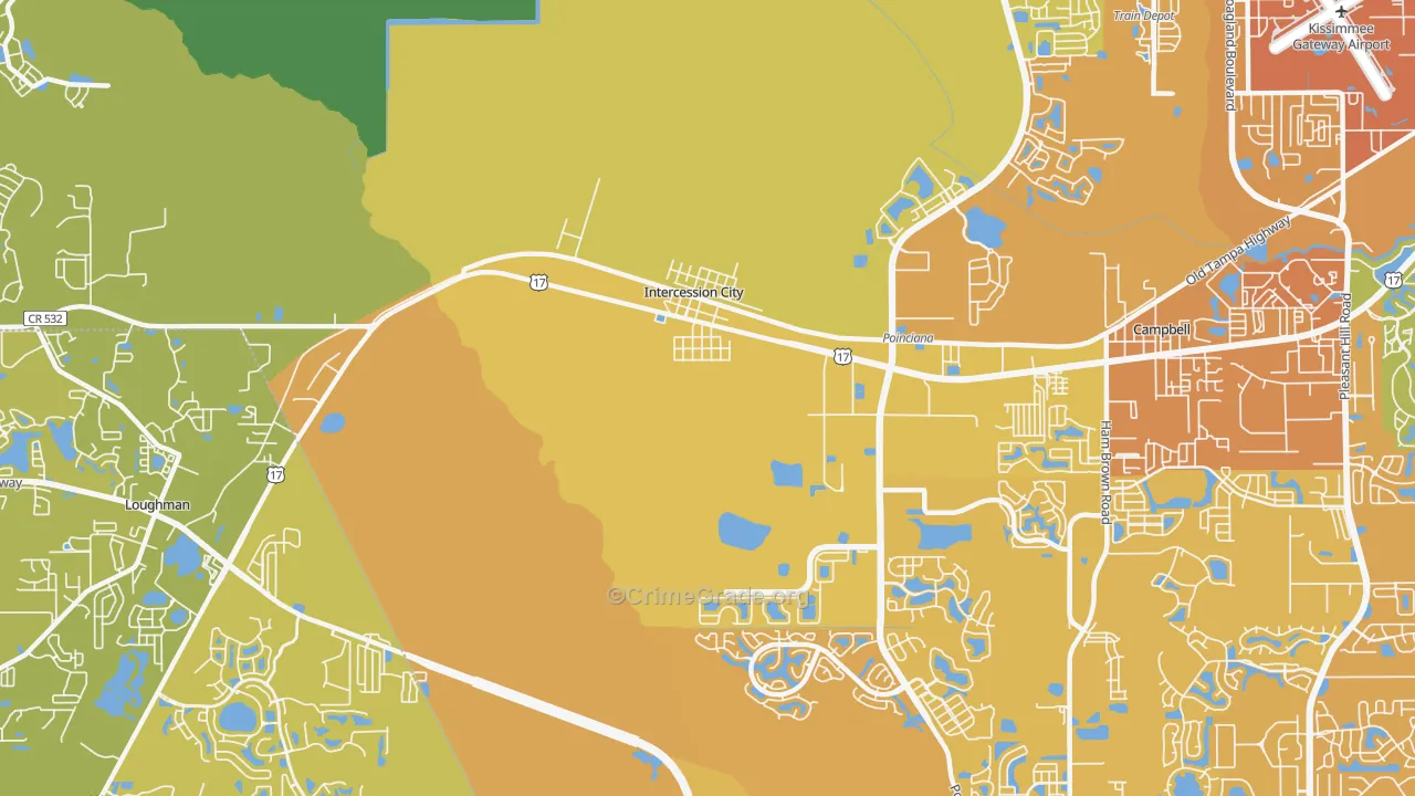 Intercession City, FL Map of Murder Rates