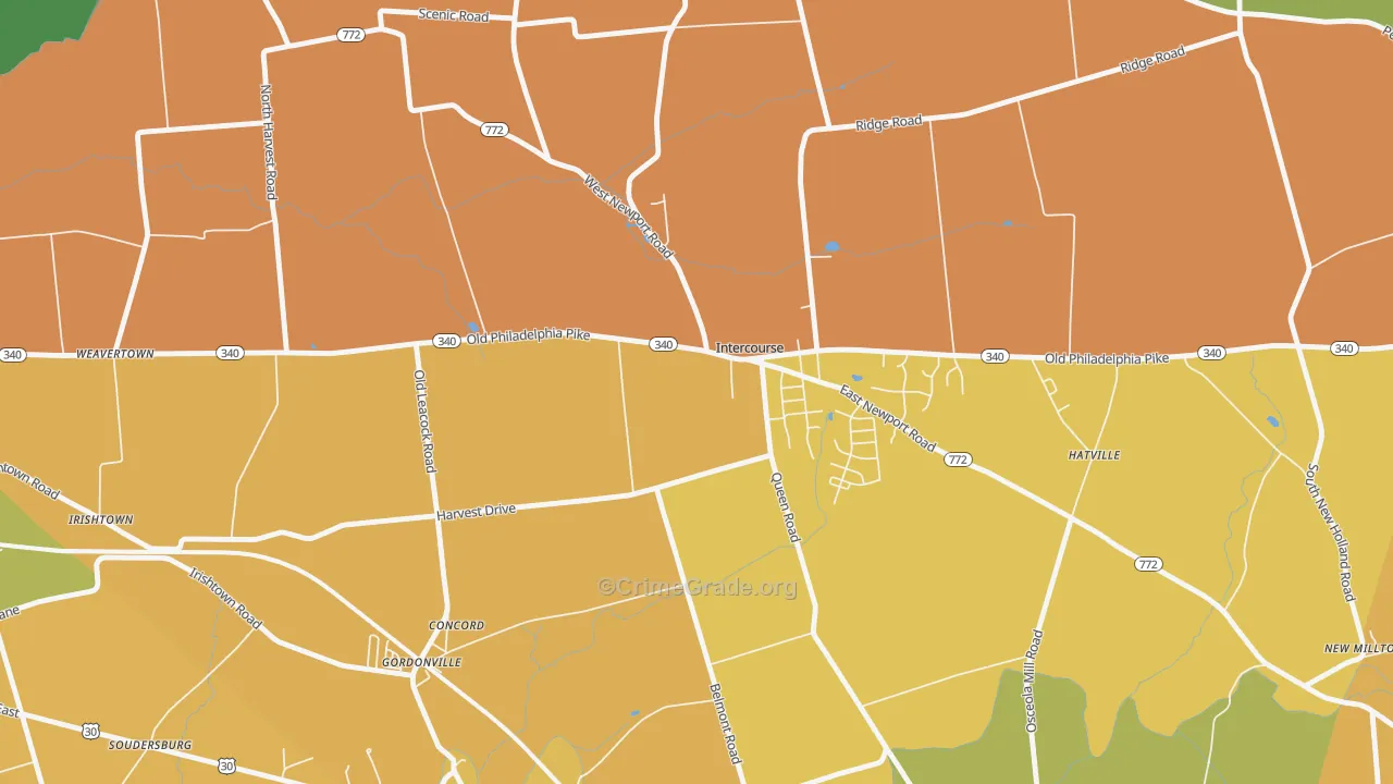 Intercourse, PA Map of Murder Rates