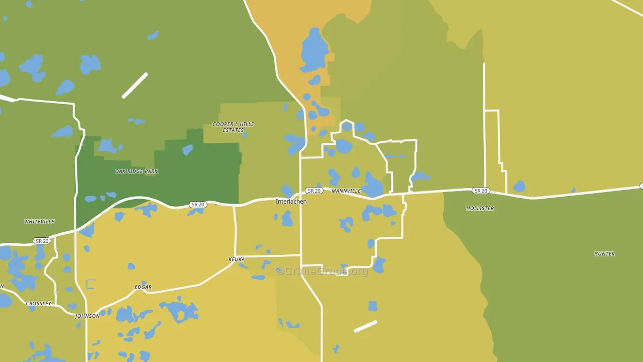 Interlachen, FL Map of Murder Rates