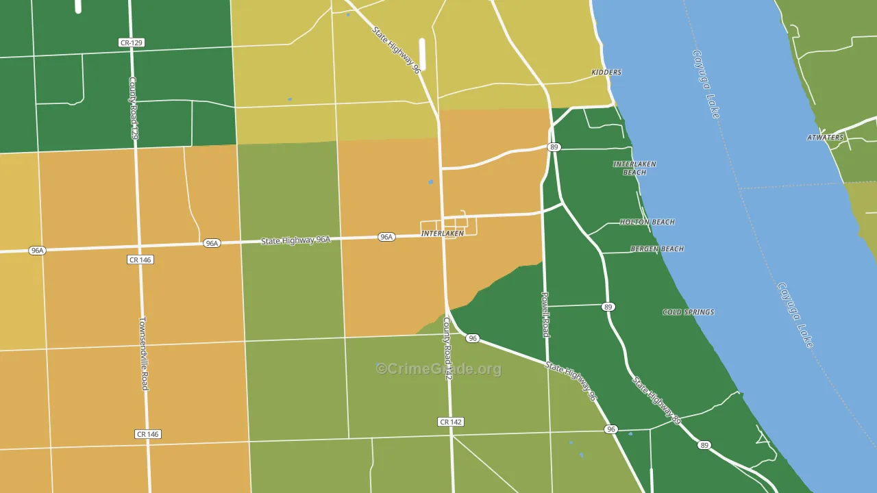 Interlaken, NY Map of Murder Rates