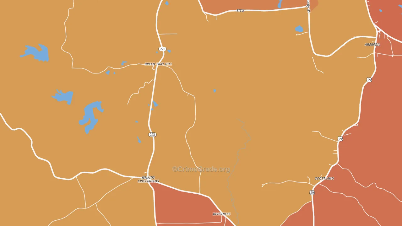 Inverness, AL Map of Murder Rates