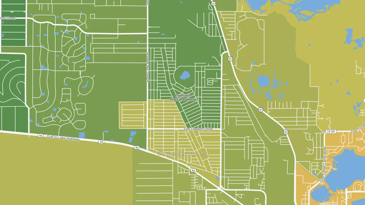 Inverness Highlands North, FL Map of Murder Rates