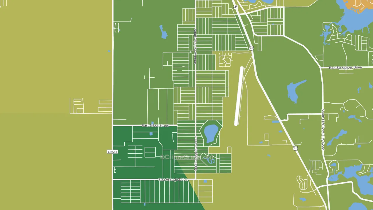 Inverness Highlands South, FL Map of Murder Rates