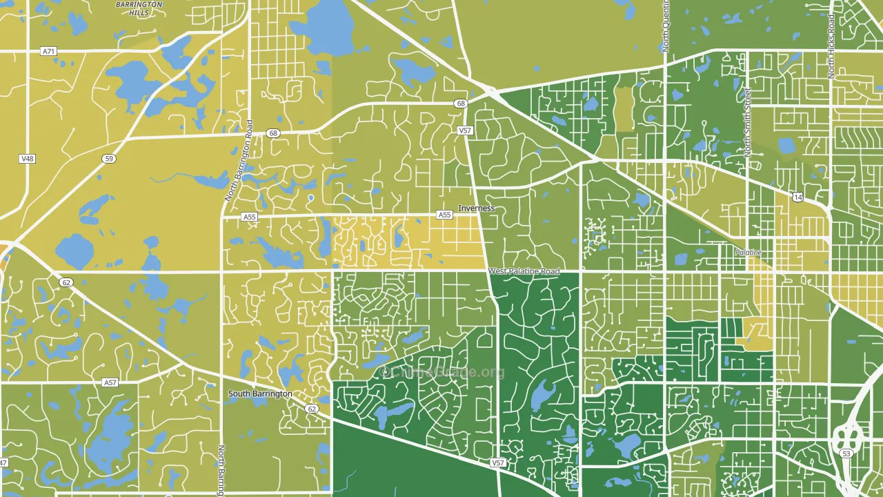 Inverness, IL Map of Murder Rates