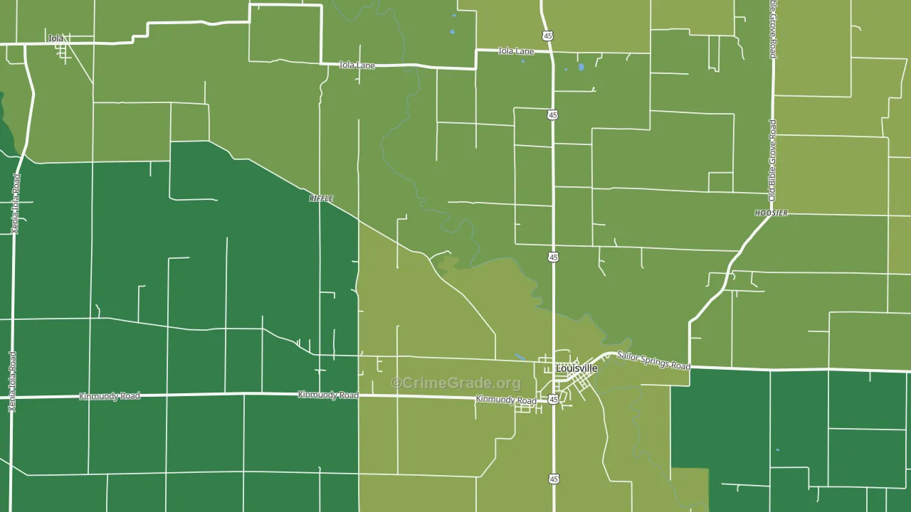 Iola, IL Map of Murder Rates