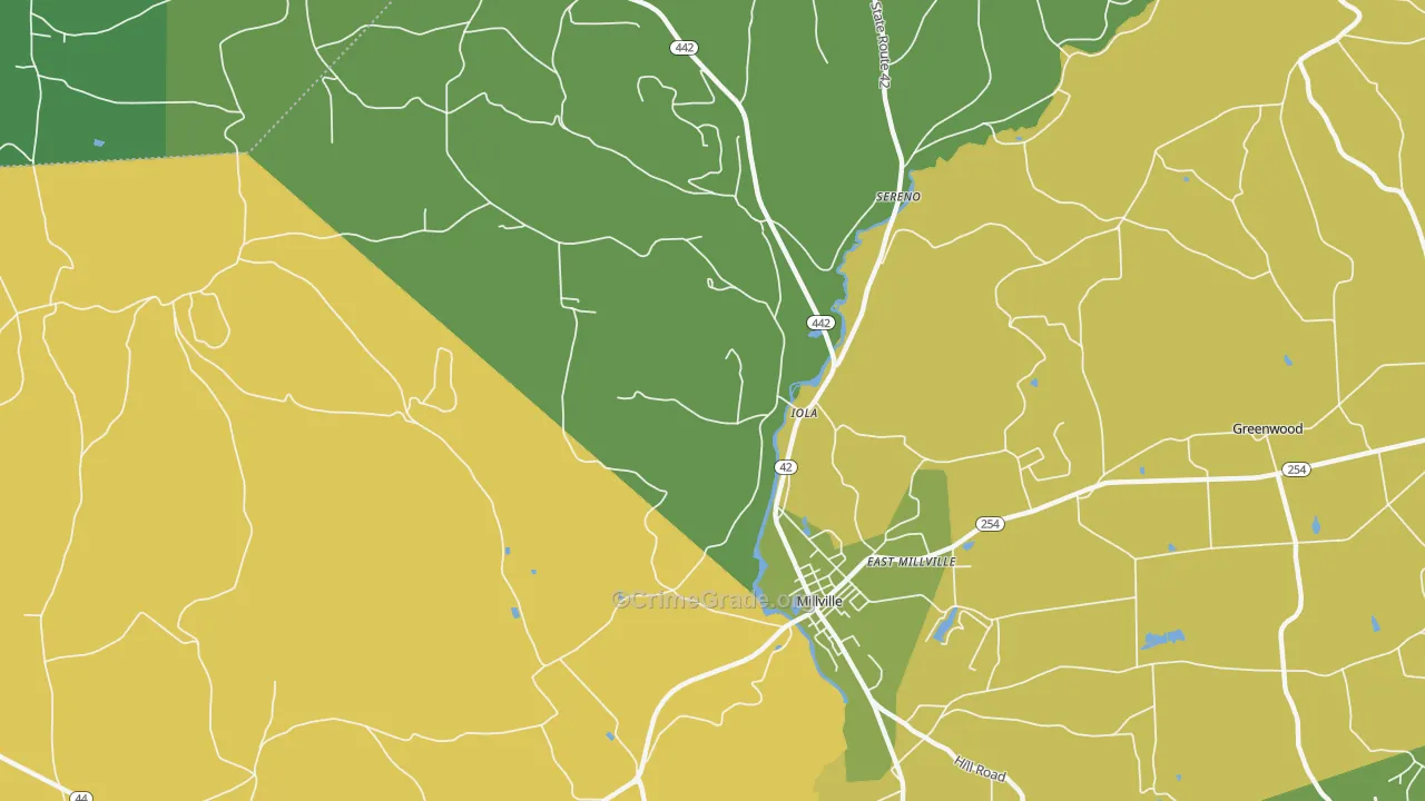 Iola, PA Map of Murder Rates