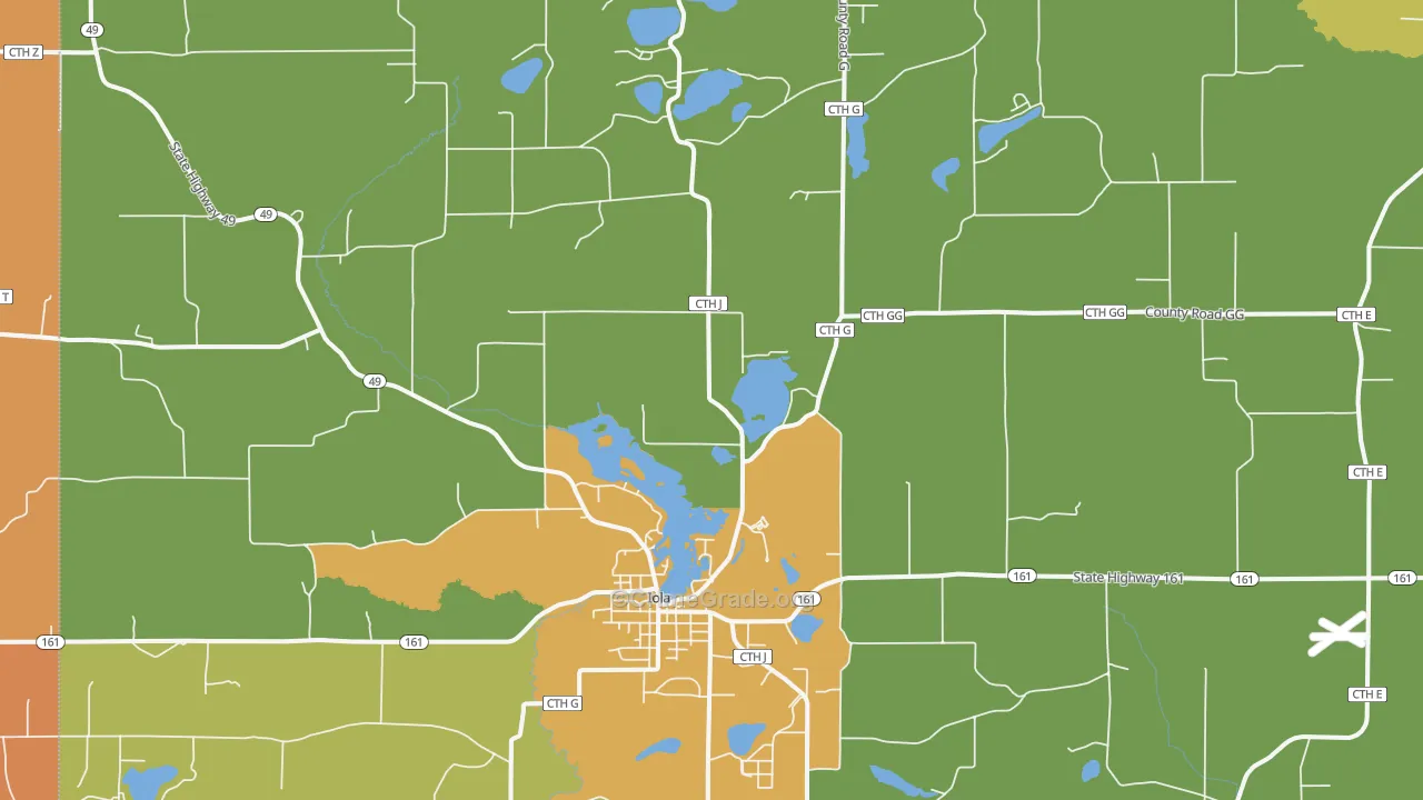 Iola, WI Map of Murder Rates