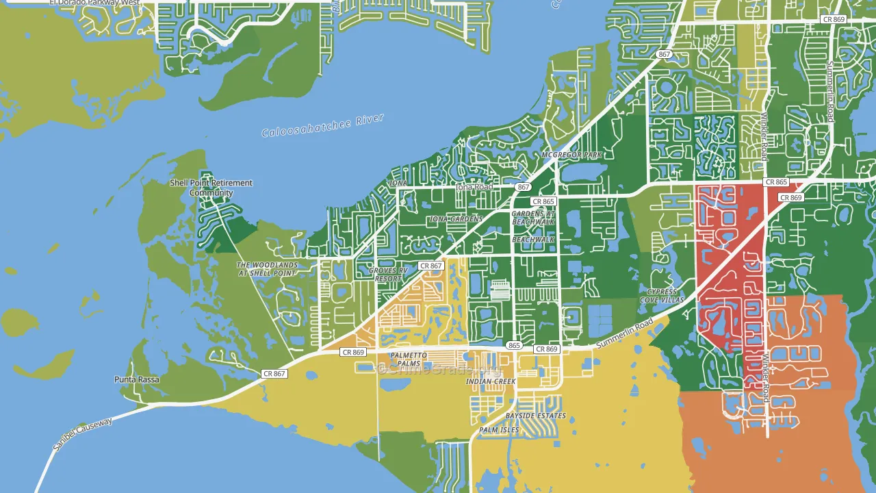 Iona, FL Map of Murder Rates