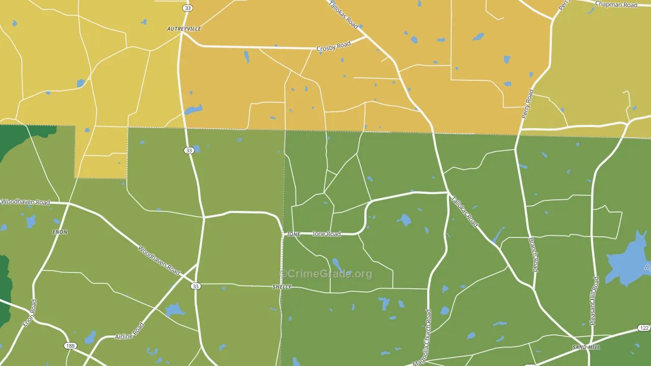 Ione, GA Map of Murder Rates