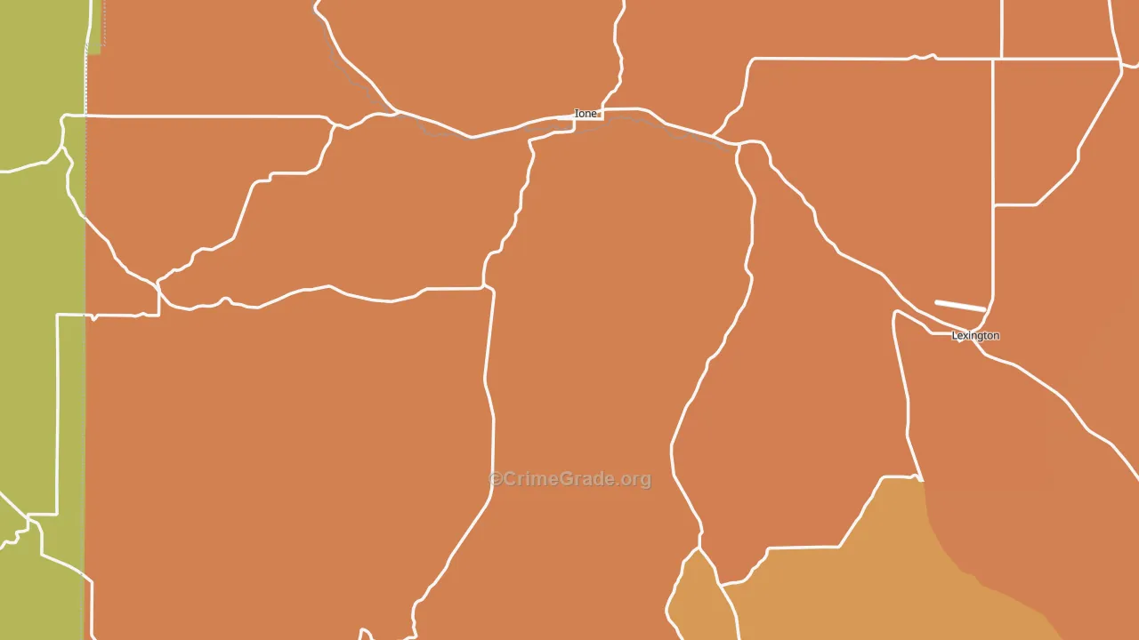 Ione, OR Map of Murder Rates
