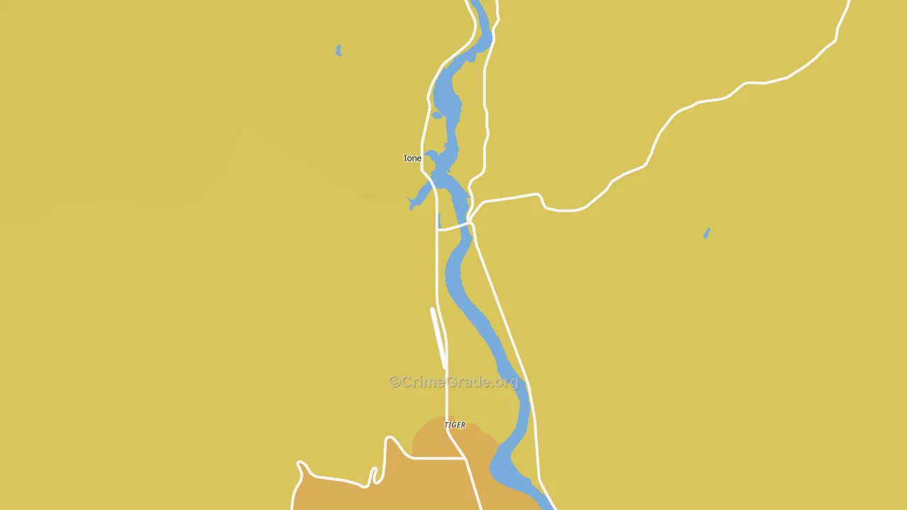 Ione, WA Map of Murder Rates
