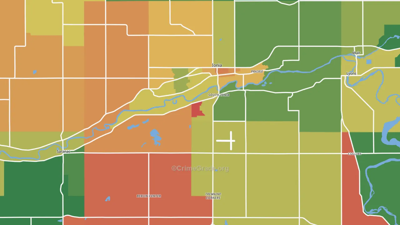 Ionia County, MI Map of Murder Rates