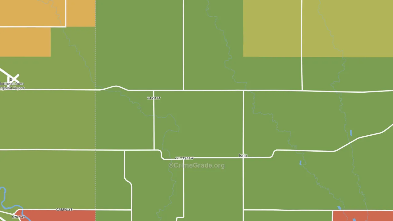 Ionia, IA Map of Murder Rates