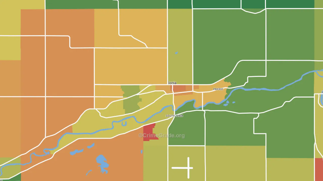 Ionia, MI Map of Murder Rates