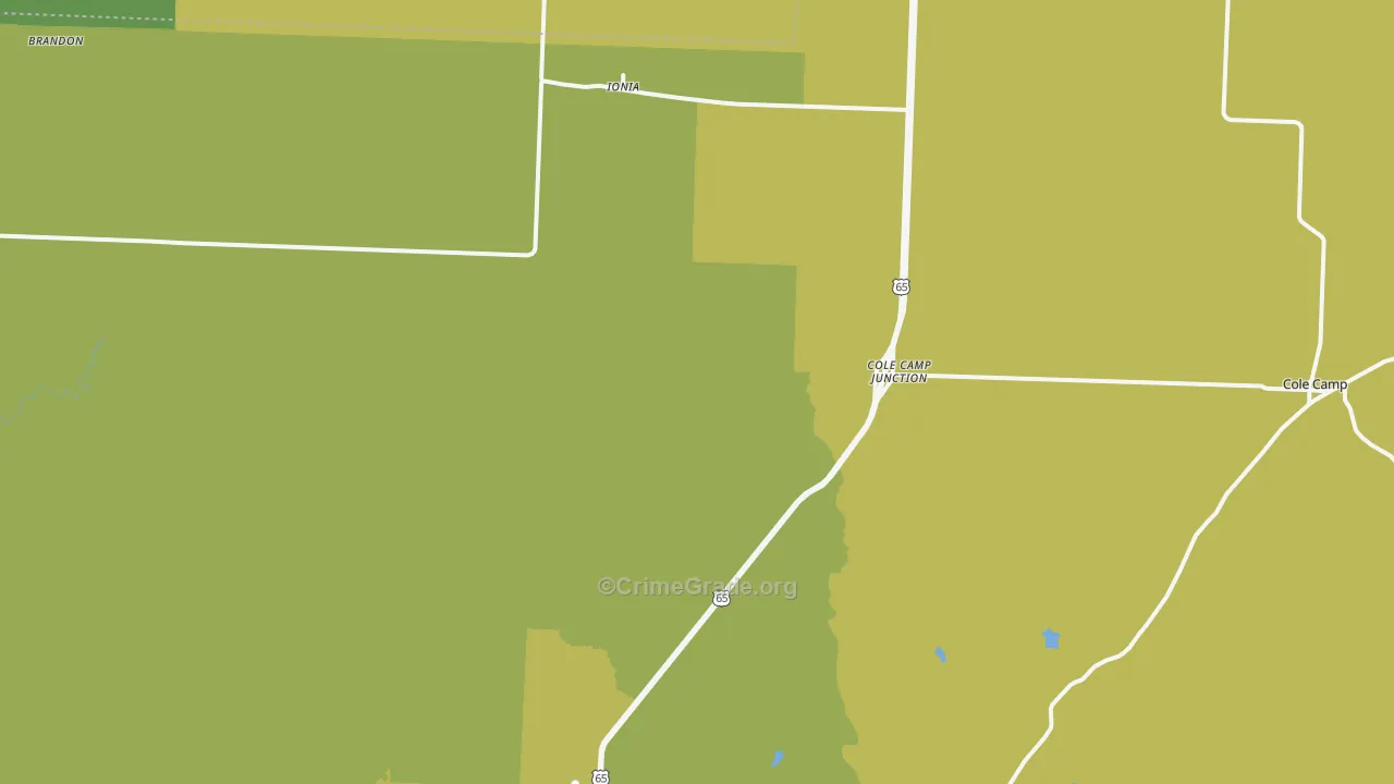 Ionia, MO Map of Murder Rates