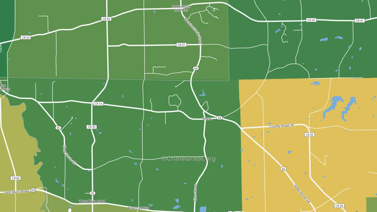 Ionia, NY Map of Murder Rates