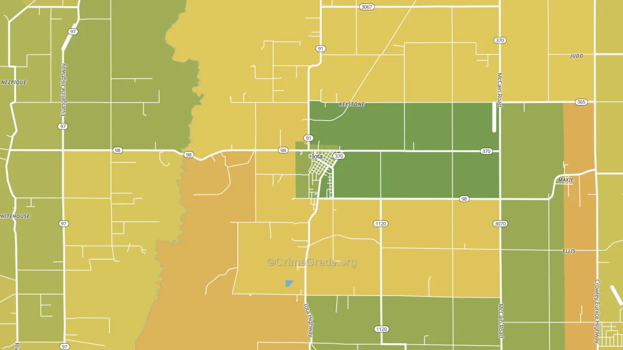 Iota, LA Map of Murder Rates