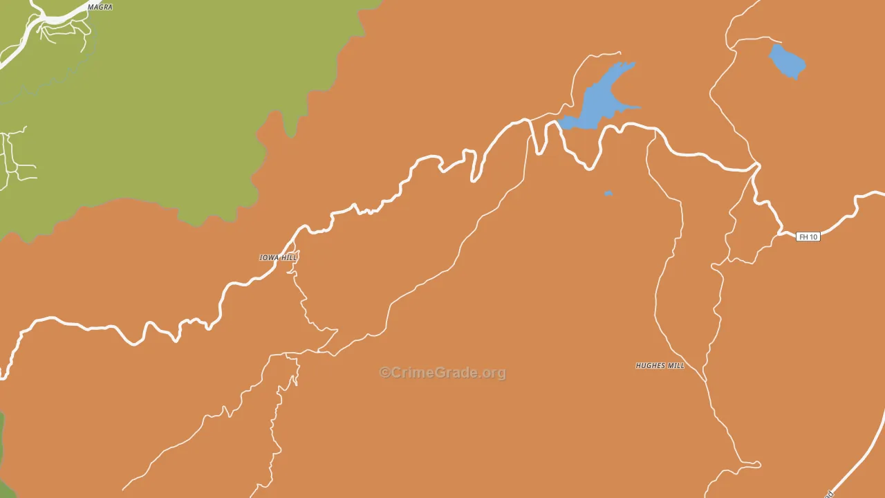 Iowa Hill, CA Map of Murder Rates