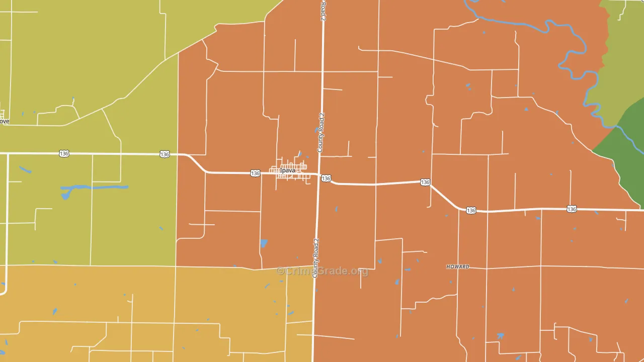 Ipava, IL Map of Murder Rates