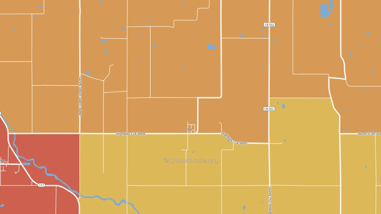 Ira, IA Map of Murder Rates