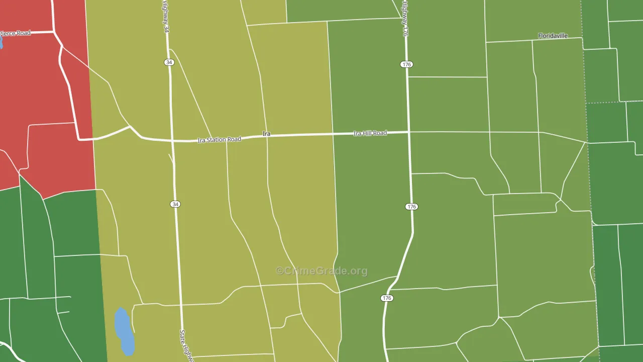 Ira, NY Map of Murder Rates