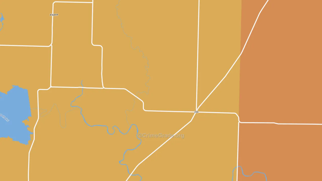 Ira, TX Map of Murder Rates