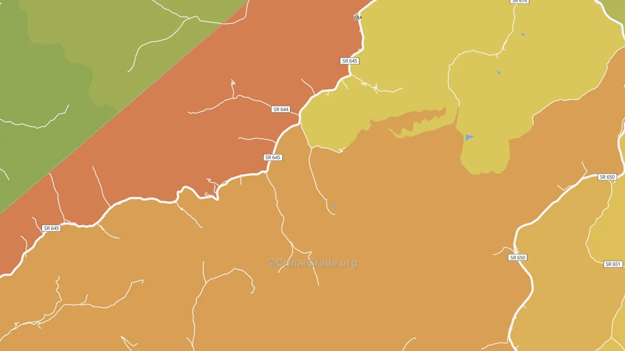 Ira, VA Map of Murder Rates