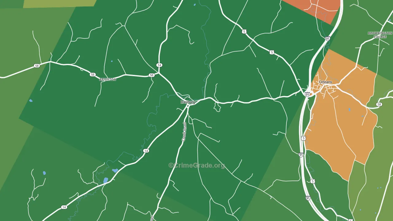 Irasburg, VT Map of Murder Rates
