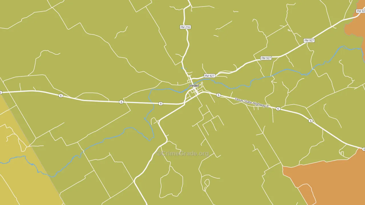 Iredell, TX Map of Murder Rates