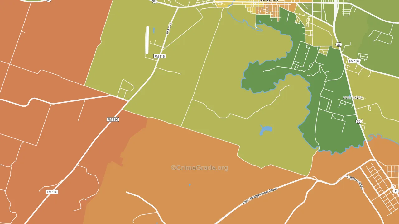 Ireland, TX Map of Murder Rates