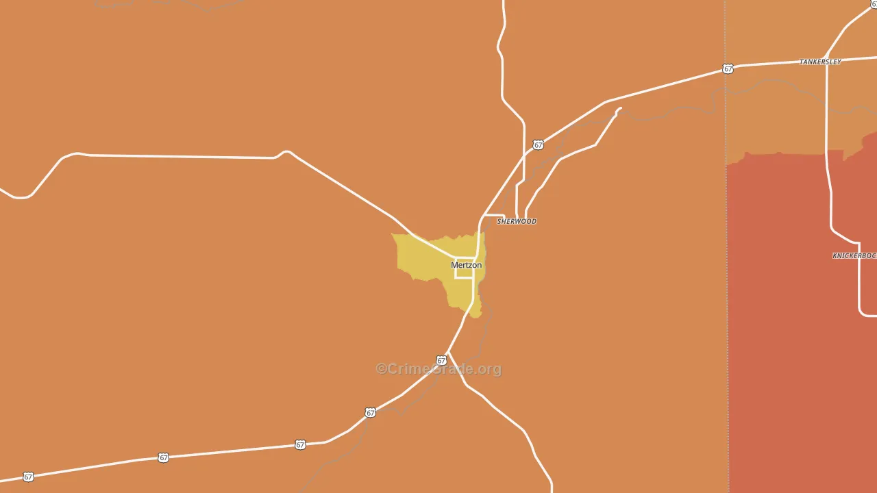 Irion County, TX Map of Murder Rates