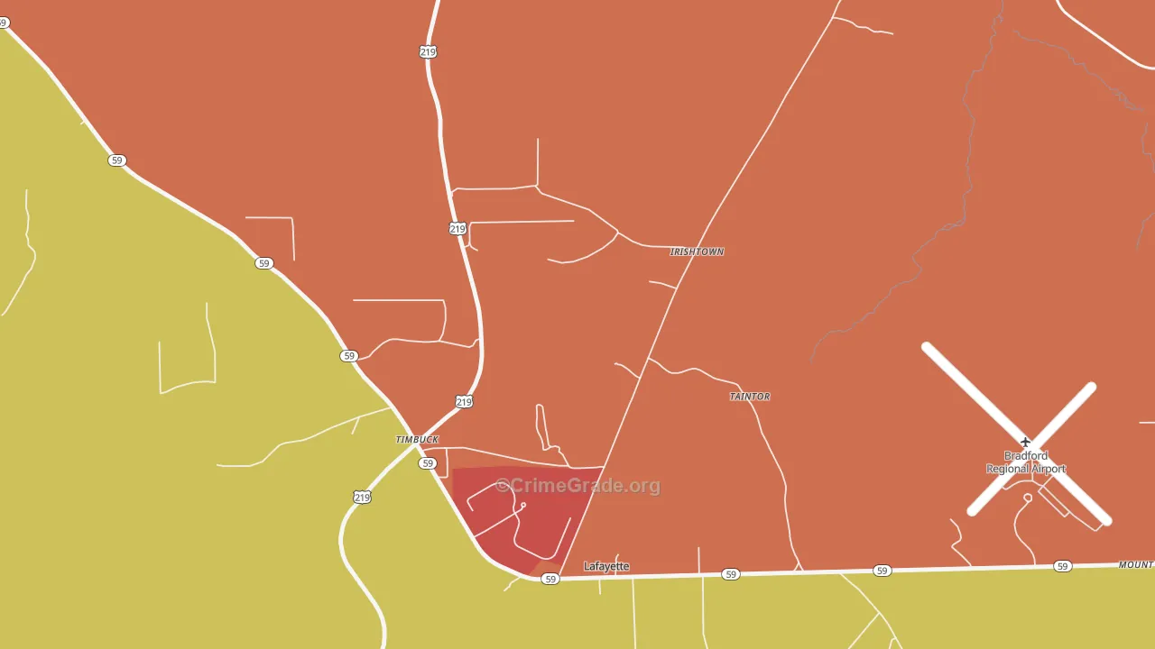 Irishtown, PA Map of Murder Rates