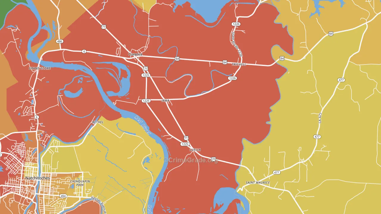 Irma, LA Map of Murder Rates