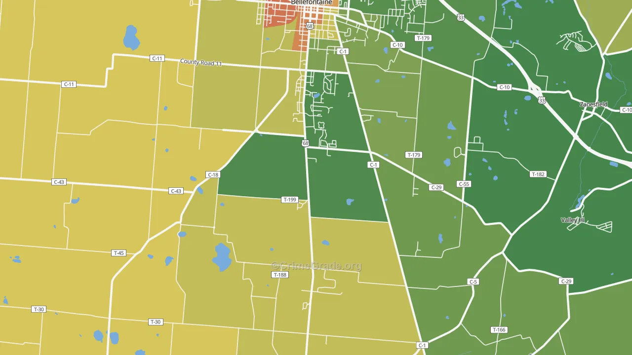 Iron City, OH Map of Murder Rates