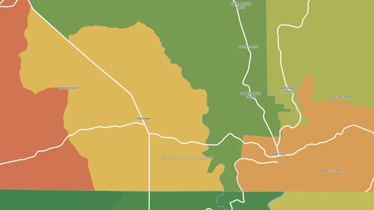 Iron City, TN Map of Murder Rates