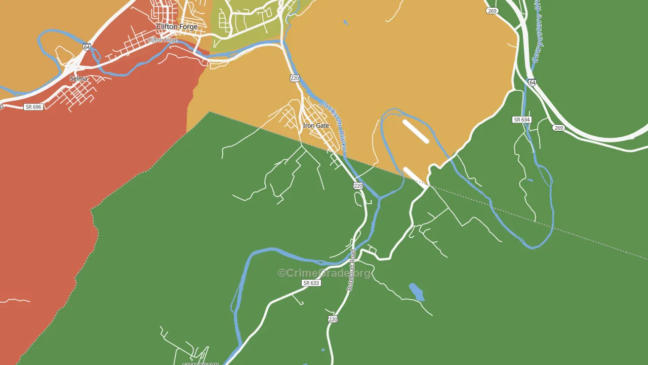 Iron Gate, VA Map of Murder Rates