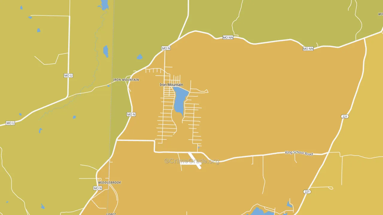 Iron Mountain Lake, MO Map of Murder Rates