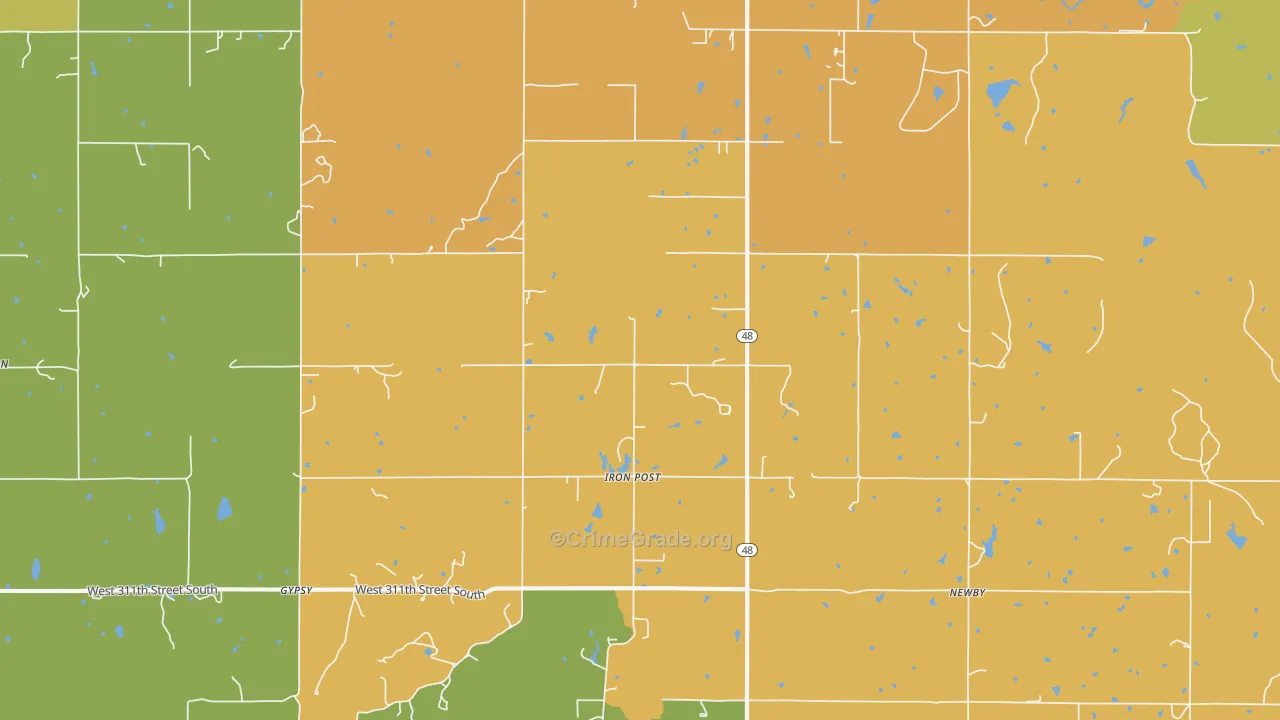 Iron Post, OK Map of Murder Rates