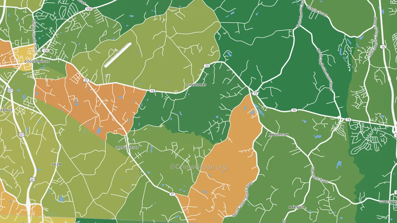 Iron Station, NC Map of Murder Rates