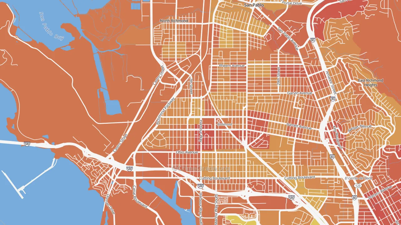 Iron Triangle, Richmond, CA Map of Murder Rates