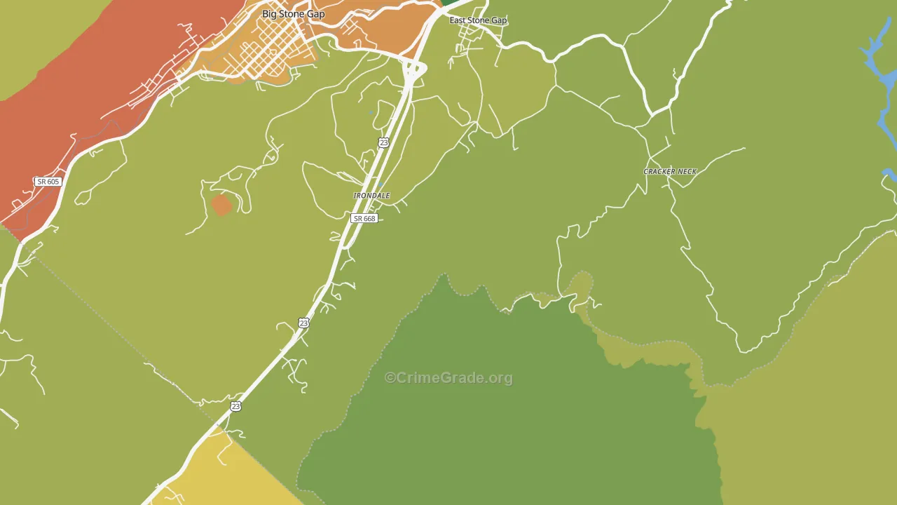 Irondale, VA Map of Murder Rates